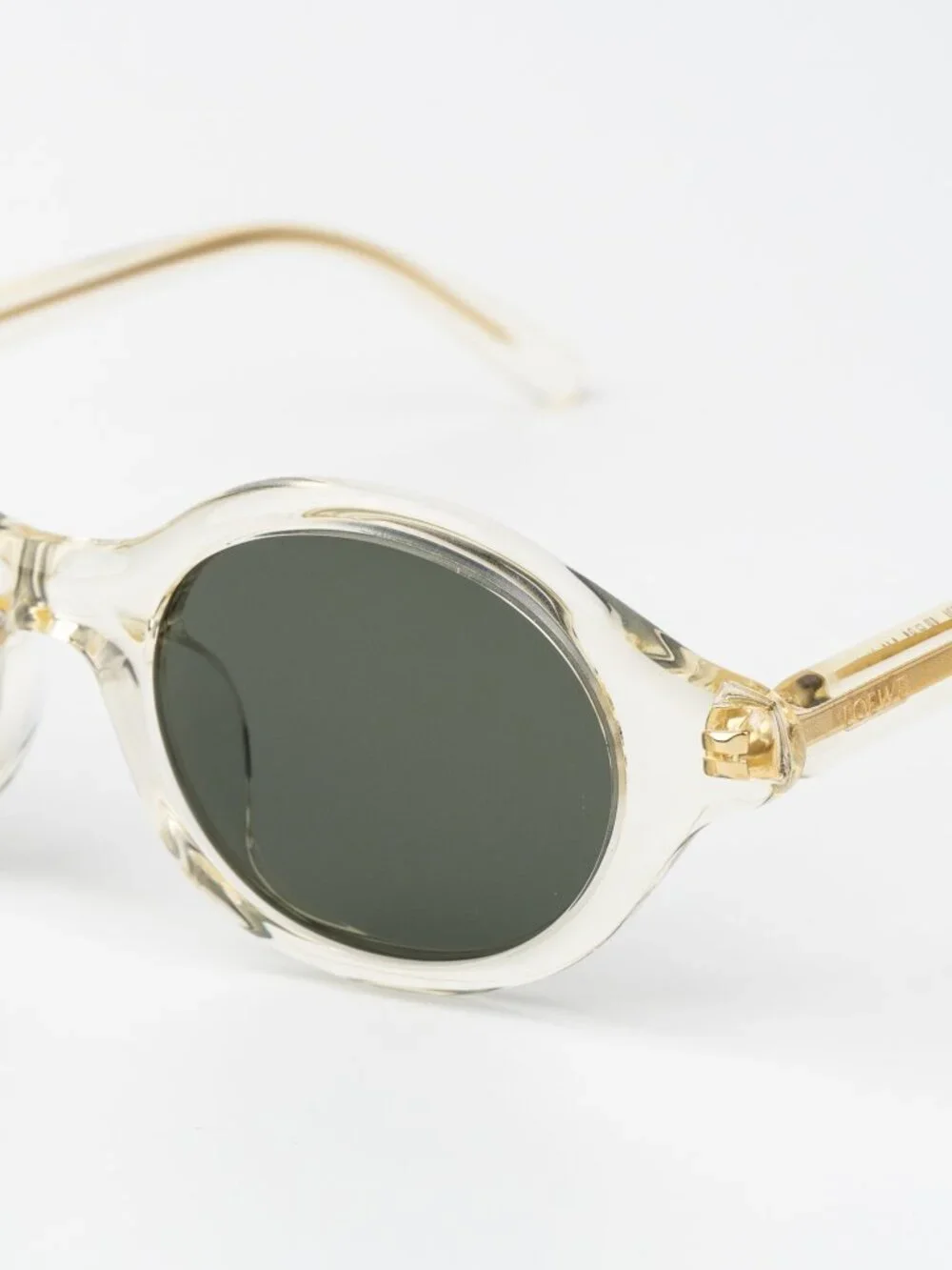 Loewe Women Sunglasses Pale Yellow Green Round LW40162U 57N NEW AUTHENTIC